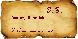 Domány Benedek névjegykártya