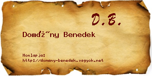 Domány Benedek névjegykártya