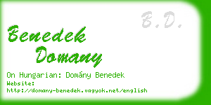benedek domany business card