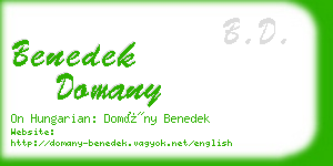 benedek domany business card